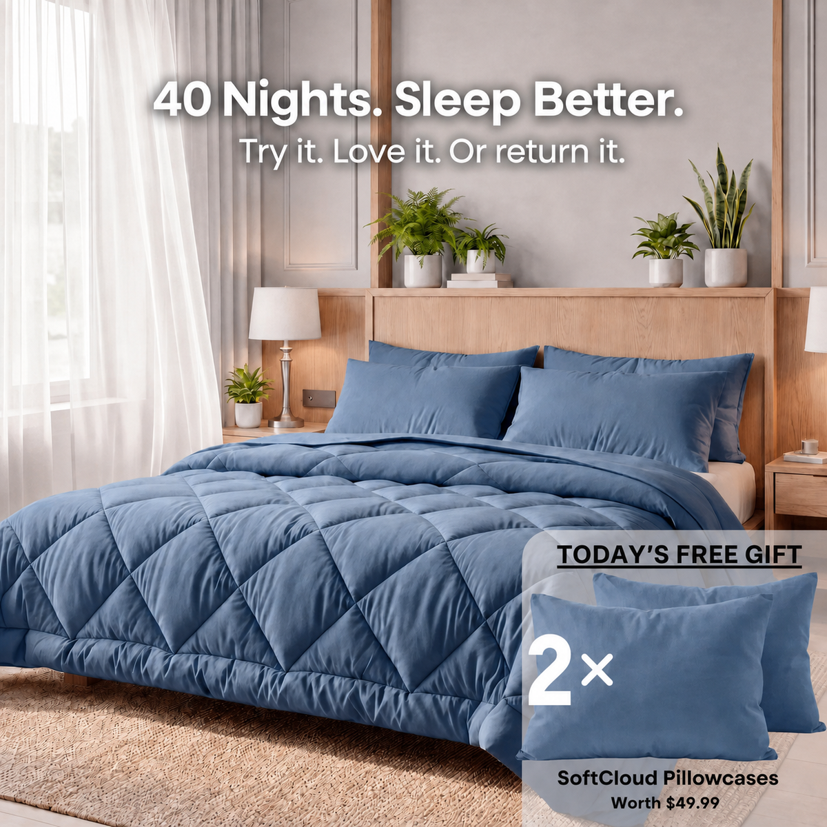 EasySleep® 2-in-1 Comforter – Quick-Dry, Eliminates the Duvet Cover